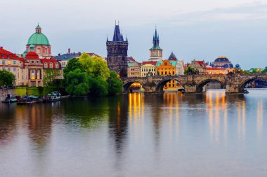Prague, Çek Cumhuriyeti akşam panorama