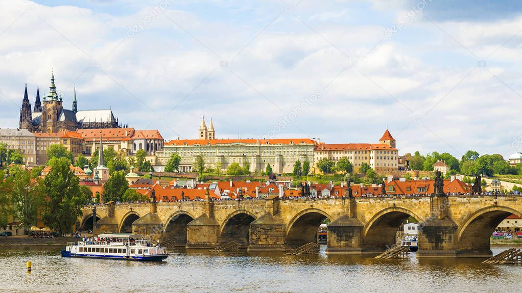 Charles Bridge in Prague.Czech Republic