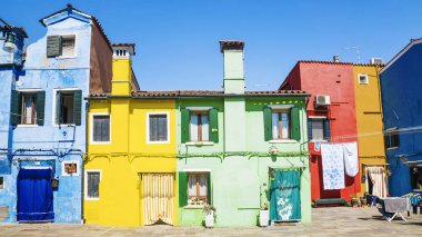 renkli evler Burano Adası, Venedik