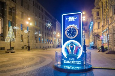 St. Petersburg, Rusya - 6 Ocak 2020: sembolik saat. Avrupa