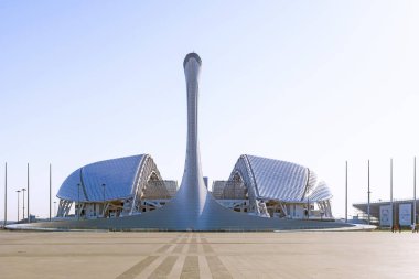 Sochi, Rusya-7 Aralık 2019 Fisht Olympic Stadyumu - Sochi şehrinde bir stadyum. 2013 'te inşa edildi.