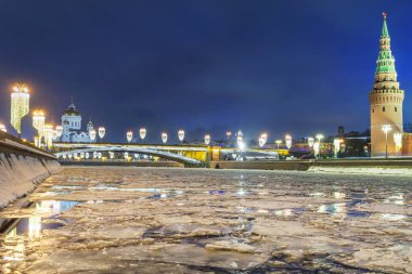 Kış akşamları Moskova, Rusya Federasyonu