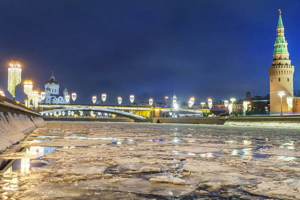 Зимний Вечер Москве — стоковое фото