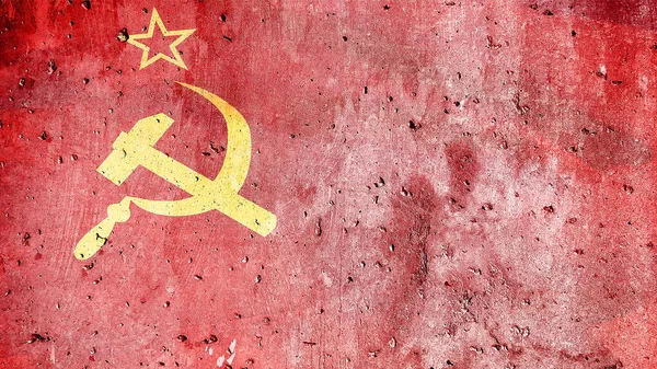 Urss Bandeira Fundo Parede Concreto — Fotografia de Stock