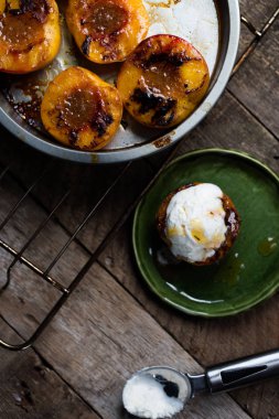 ızgara şeftali, seçici odaklanma