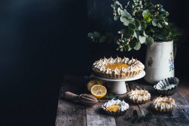 limonlu pasta, seçici odaklı.