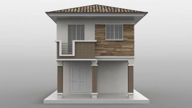 Beyaz arka plan üzerinde genel izole 3d ev işleme.