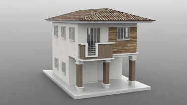 Beyaz arka plan üzerinde genel izole 3d ev işleme.