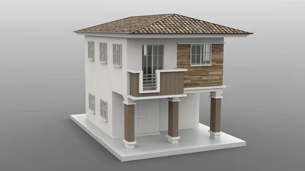 Beyaz arka plan üzerinde genel izole 3d ev işleme.