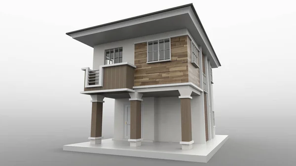 Casa 3d rendering isolato su sfondo bianco generico . — Foto Stock