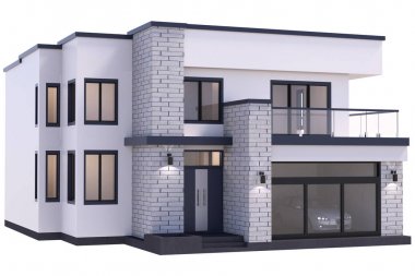 3D render lüks modern ev