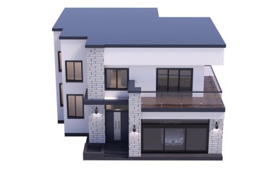 3D render lüks modern ev