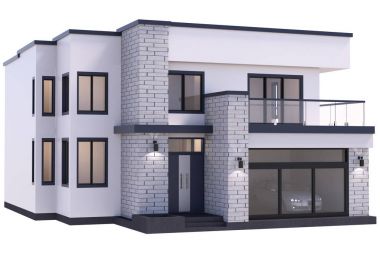 3D render lüks modern ev