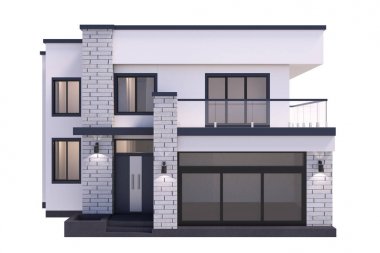 3D render lüks modern ev