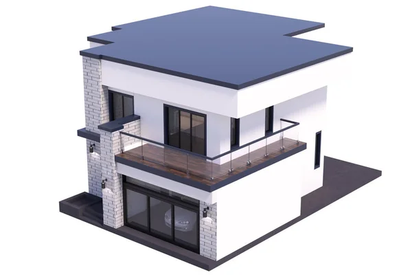 3d renderização de luxo casa moderna — Fotografia de Stock