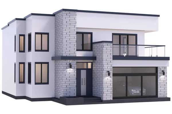 3D render lüks modern ev