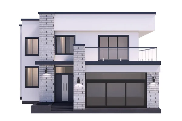 3D render lüks modern ev