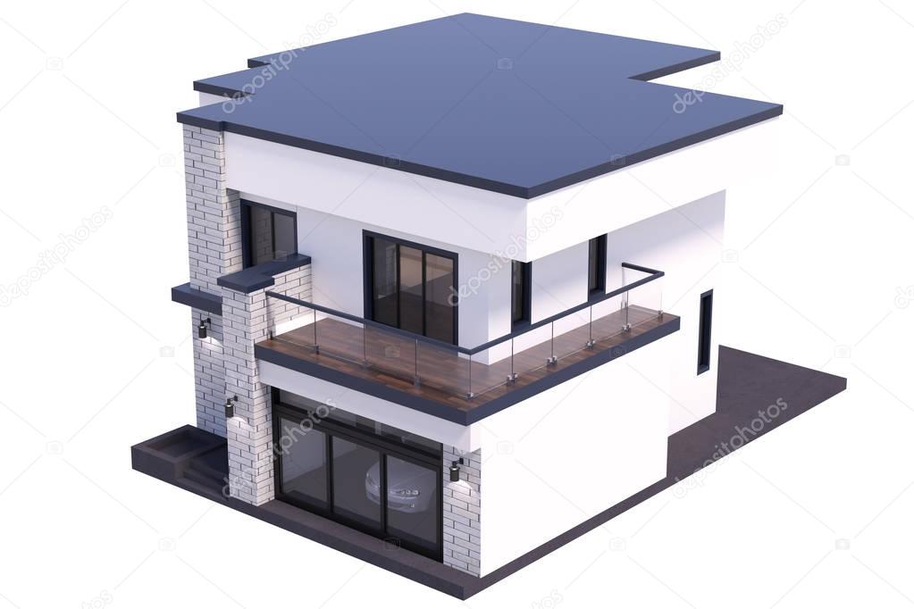 3d rendering luxury modern house