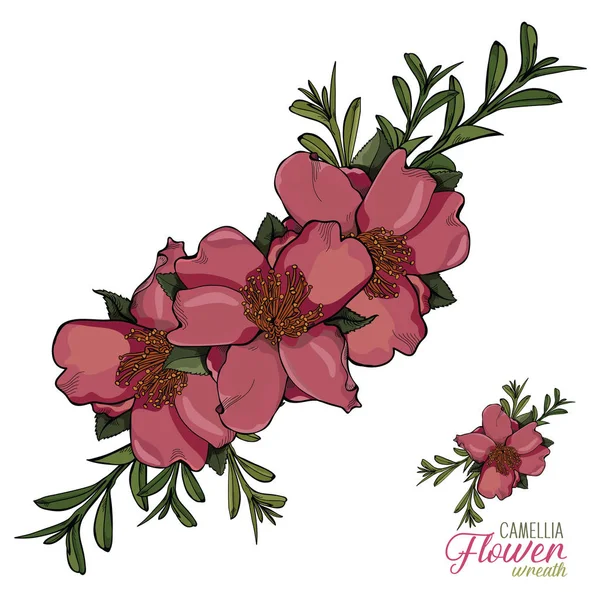 Kamelya çiçeği gerçekçi çelenk