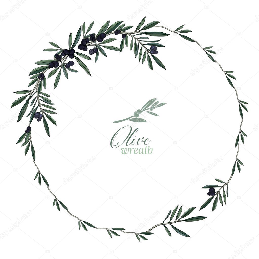 Olive Wreath Vector 
