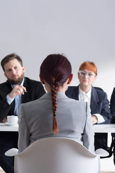 Young woman on job interview — Stock Photo, Image