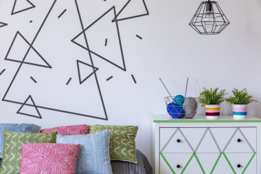 Benzersiz yatak odası iç dekorasyonda