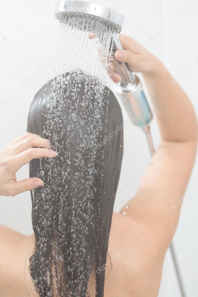 Washing her hair