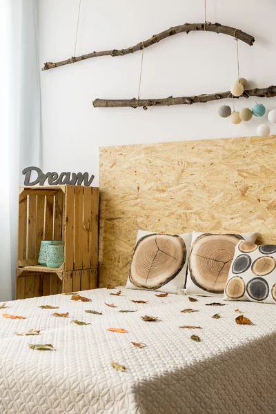 Organic bedroom design idea — Stock Photo, Image