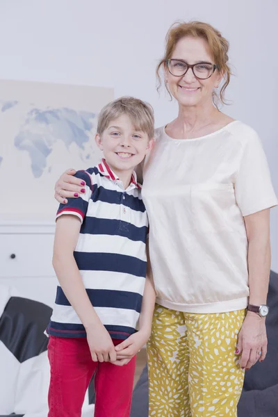 Skolpojke och hans ledstjärna — Stockfoto