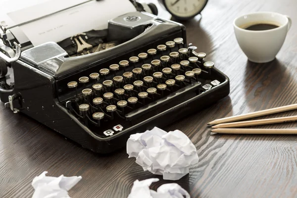 Cup of coffe is all I need during novel creation — Stock Photo, Image