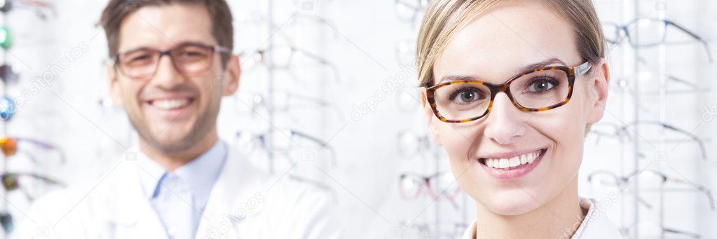 Smiling woman in glasses