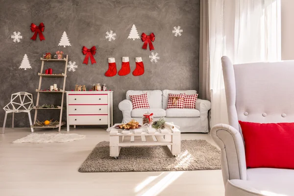 Apartment decorated for christmas — Stock Photo, Image