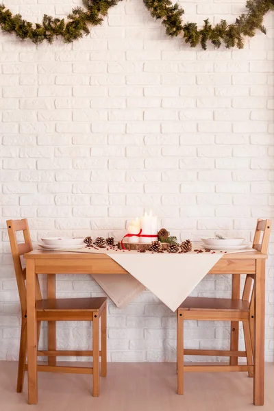 Dining room decorated for Christmas — Stock fotografie