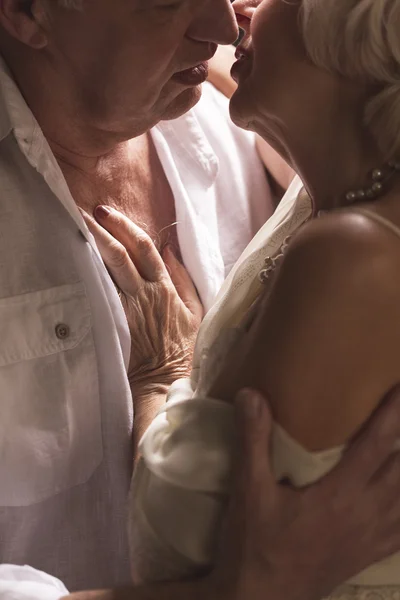 Erotic senior couple — Stock Photo, Image