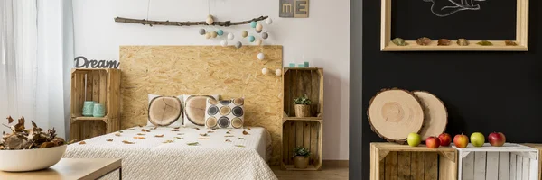 Wood in bedroom — Stock fotografie