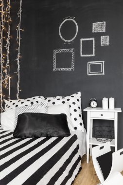 Blackboard duvar yatak odasında