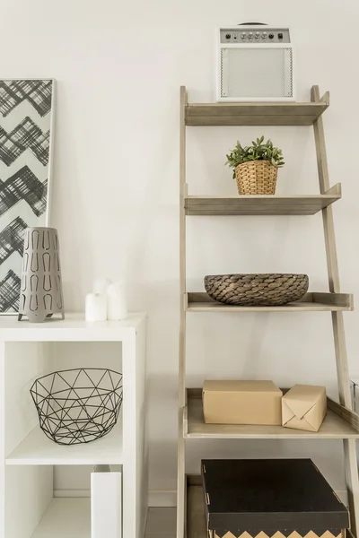 Wall shelves and cabinet — Stock Photo, Image