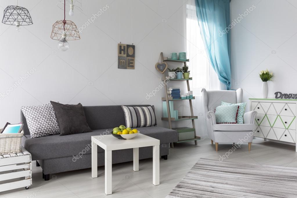 Pastell vardagsrum inredning — stockfotografi © photographee.eu ...