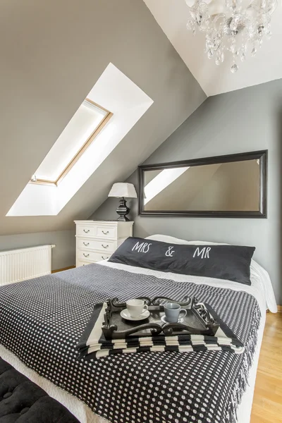 Bedroom interior with a marital bed — Stock Photo, Image