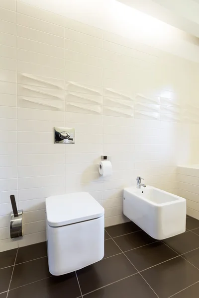 Badkamer met tooilet en urinoir — Stockfoto