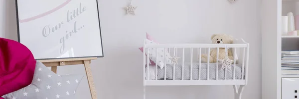 White wooden crib