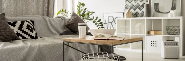 Grey living room — Stock Photo, Image