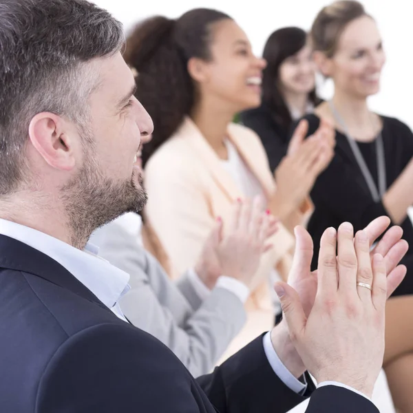 Team van ondernemers met een bijeenkomst — Stockfoto