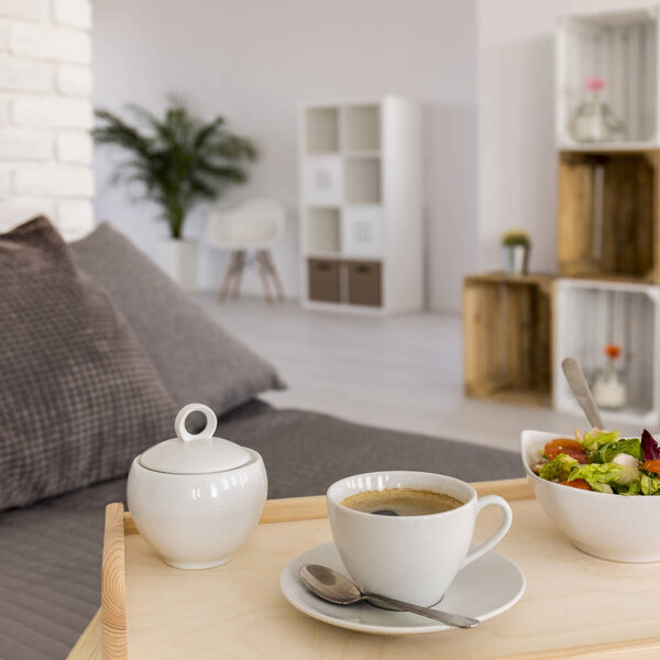 Coffee on breakfast table