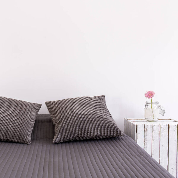 White and gray bedroom decor