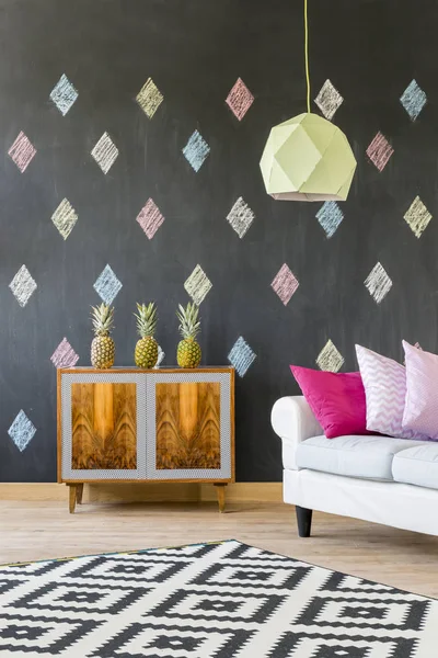 Obývací pokoj s moderní lampy — Stock fotografie