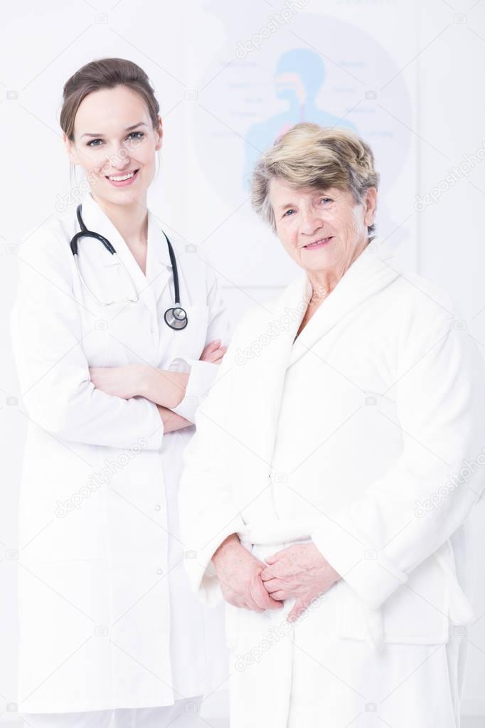 Elder woman and young doctor