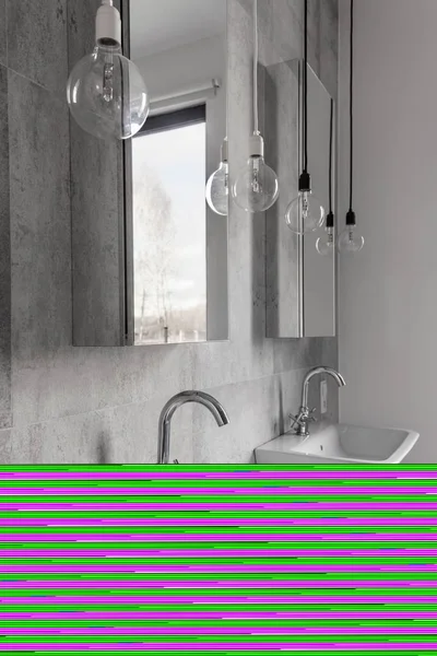 Parete di cemento in bagno moderno minimalista — Foto Stock