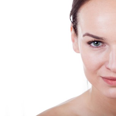 beyaz zemin üzerinde güzel Bayan