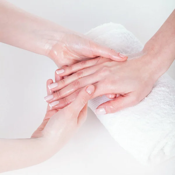 Woman having hand massage — Stock Photo, Image